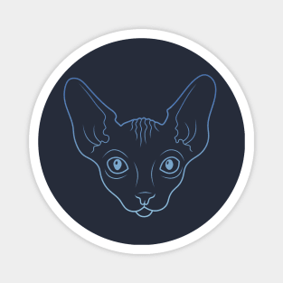 Blue Neon Sphynx cat Magnet